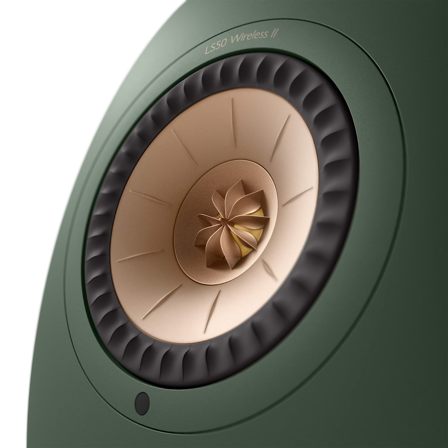 KEF LS50 Wireless Moss Green close up