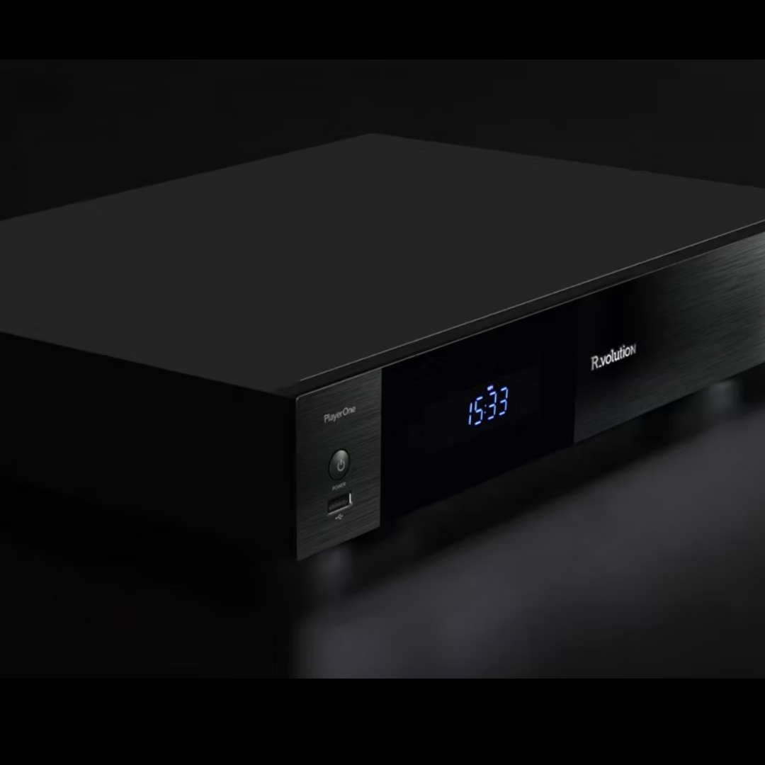 Black electronic device with digital display on a dark background