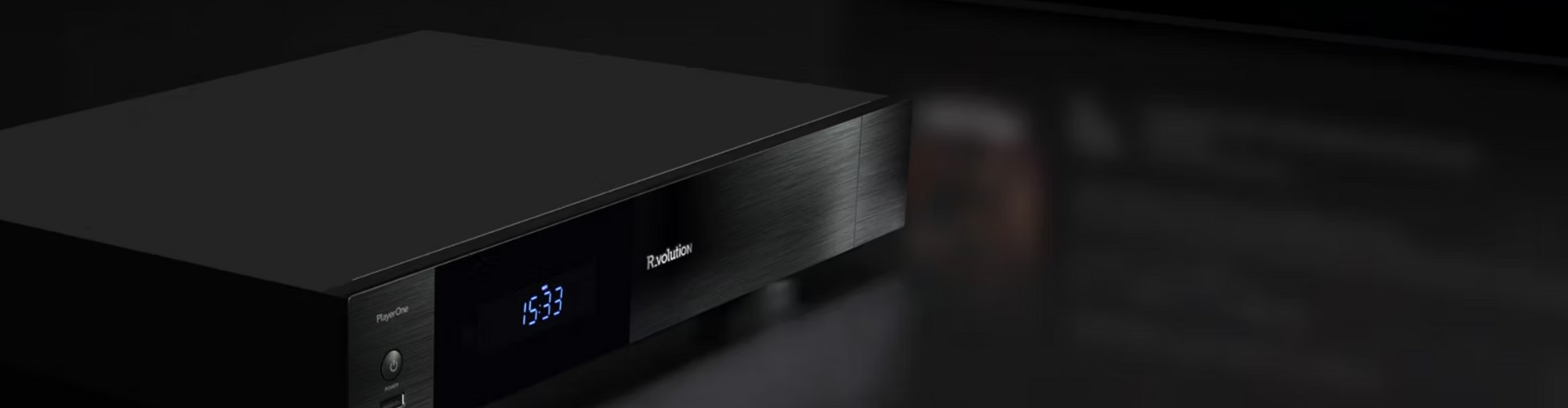 Black electronic device with digital display on a dark background