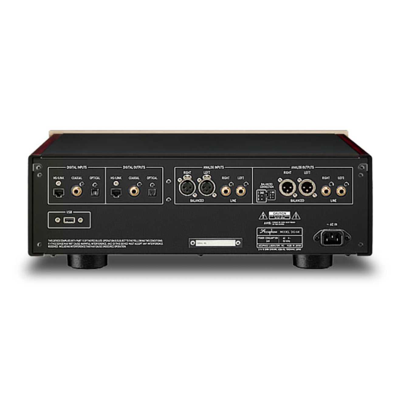 Back view of Accuphase DG-68 Digital Voicing Equalizer