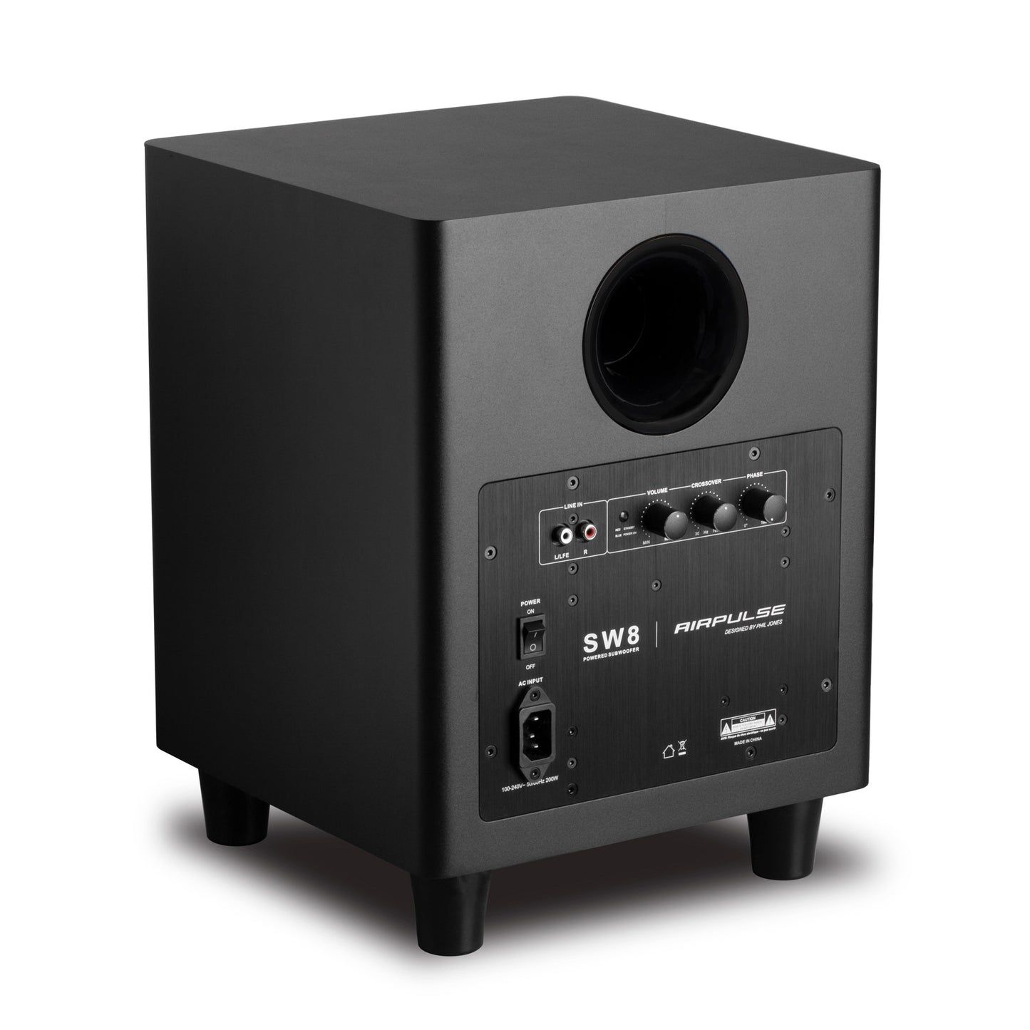 Airpulse SW8 Powered Subwoofer - Rear Angle