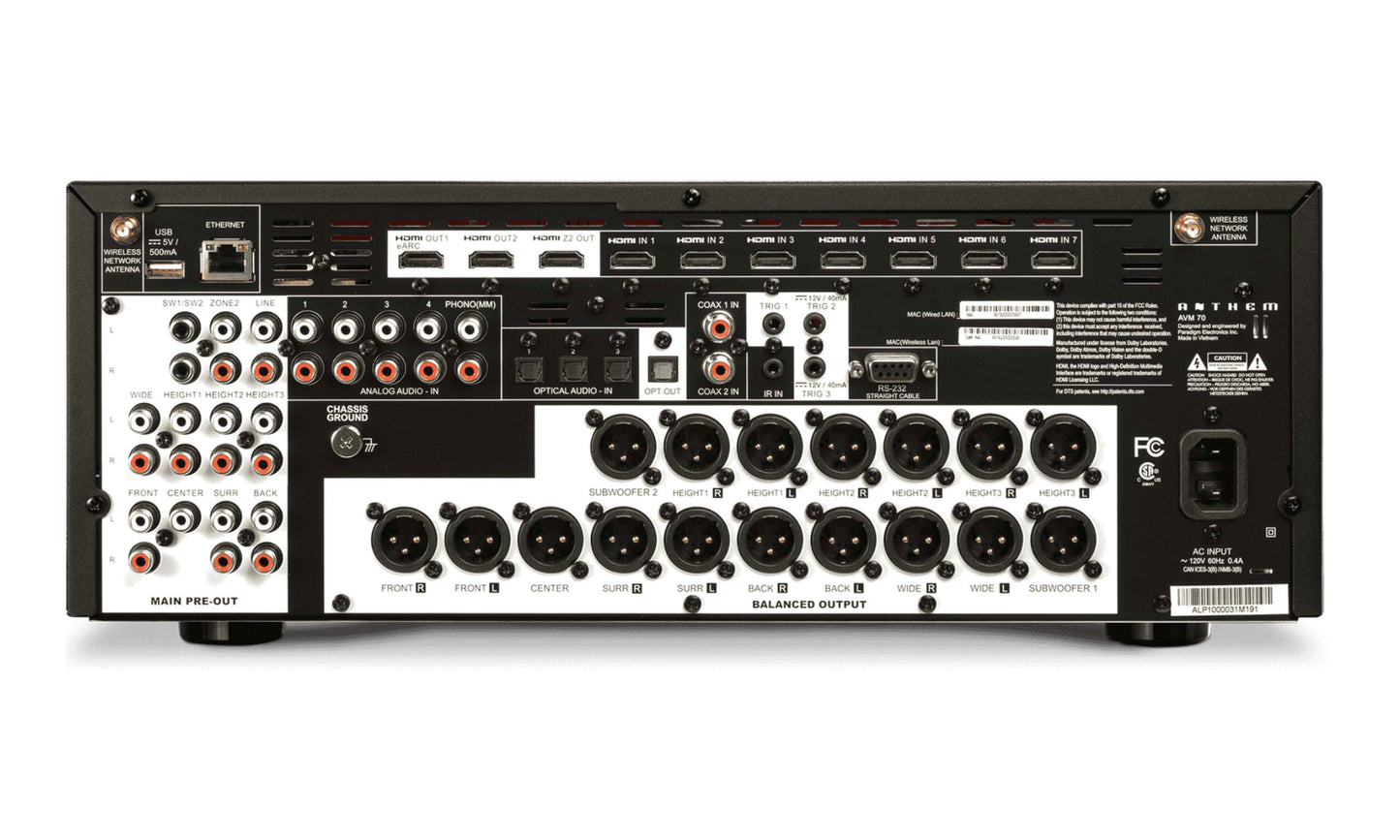 Anthem AVM 70 - All HDMI connections support 4K/120Hz and 8K/60Hz