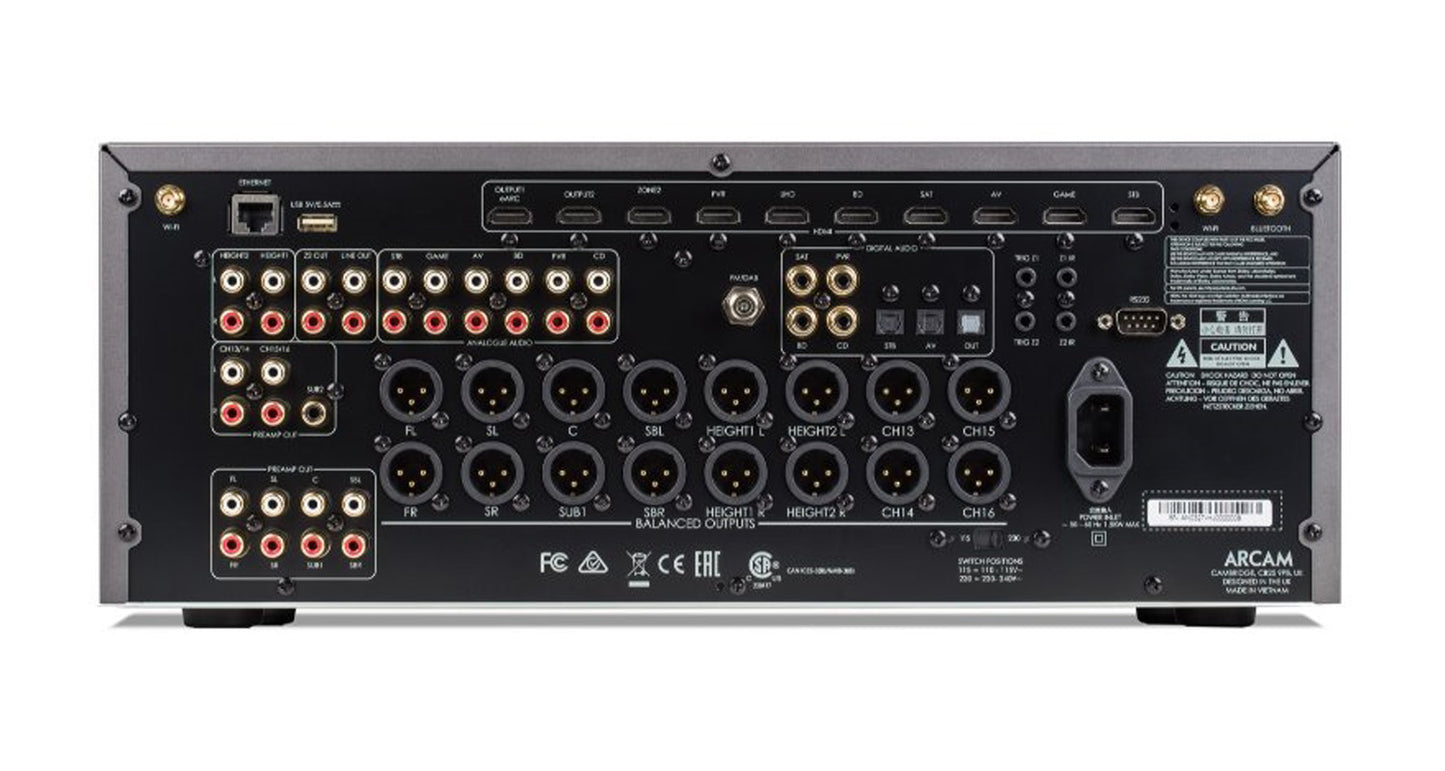 Arcam AV41 8K Home Theatre Preamplifier/Processor - Fully Balanced XLR & Single Ended RCA Outputs