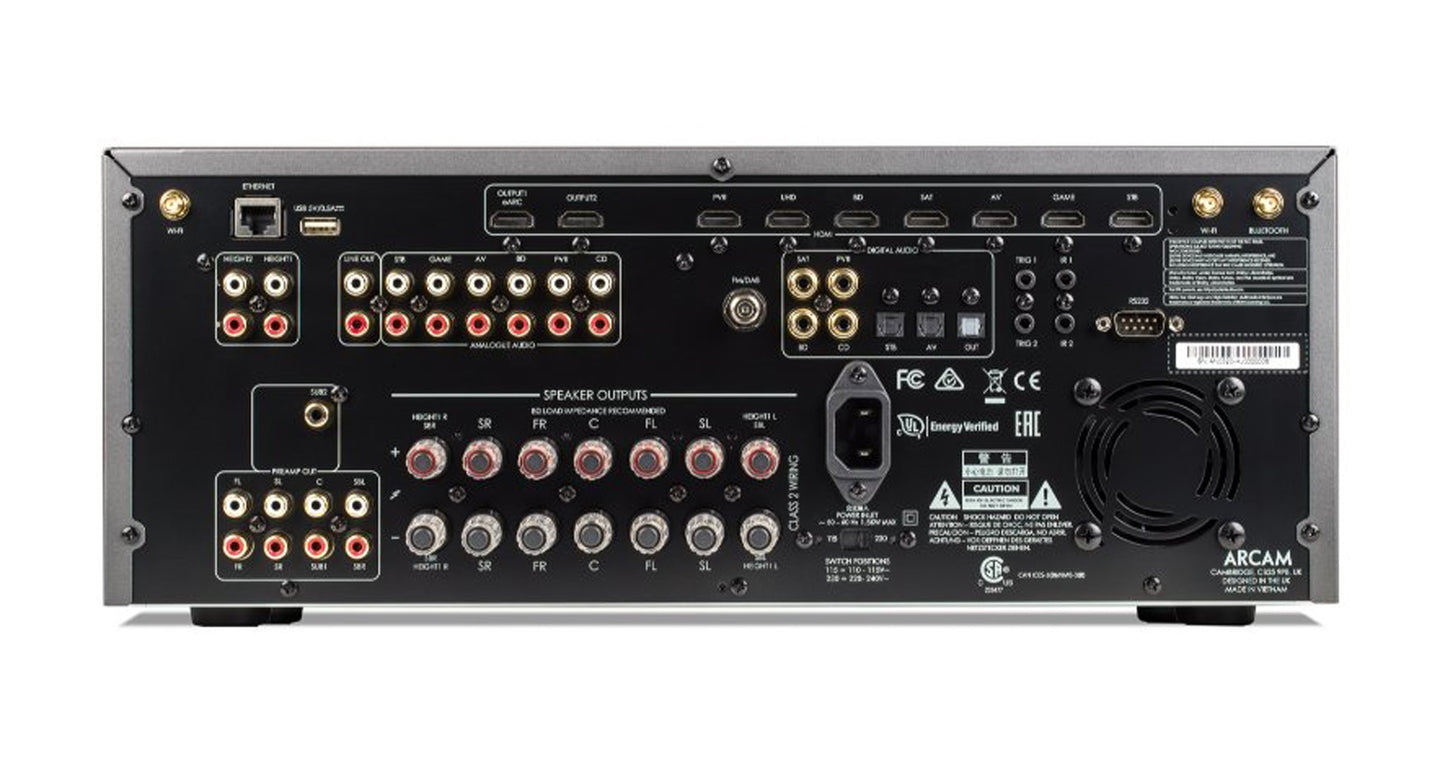 Arcam AVR11 8K Home Theatre Receiver - Single Ended RCA Outputs and 2 Subwoofer Outs