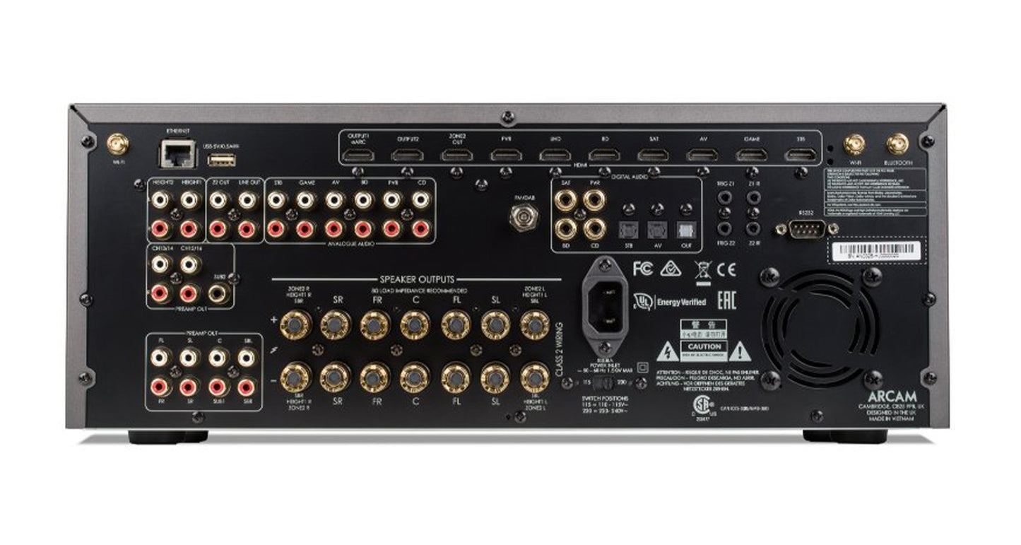 Arcam AVR31 8K Home Theatre Receiver - Single Ended RCA Outputs
