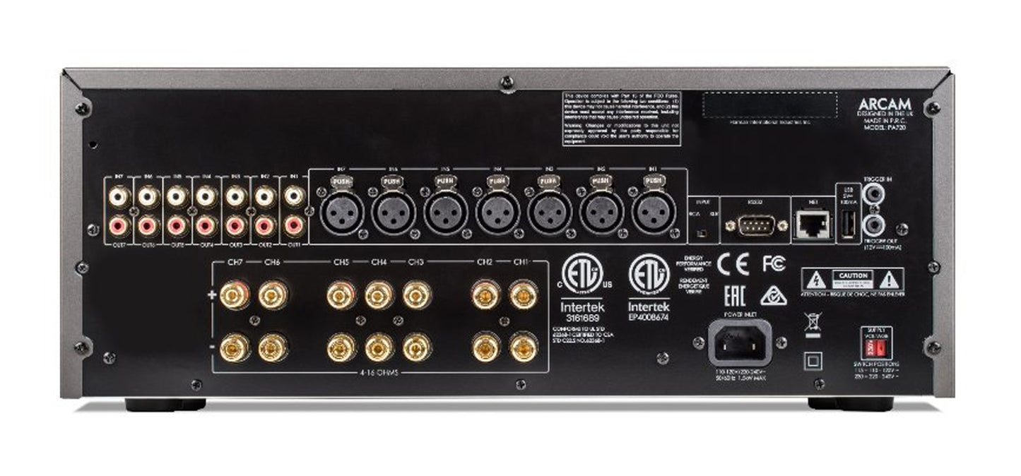 Arcam PA720 7 Channel Power Amplifier - Balanced XLR & Single Ended RCA inputs