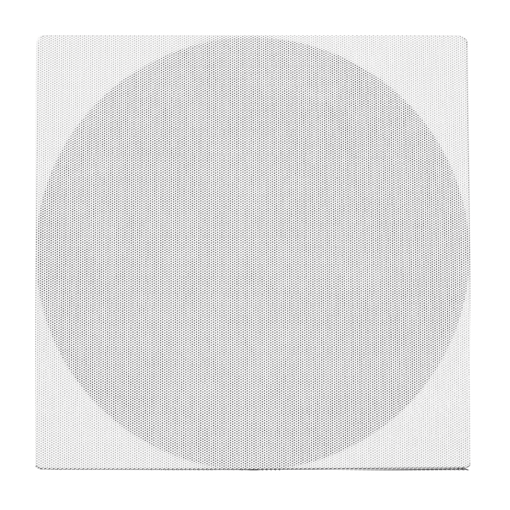 Front view of Ascendo The6 Pro Passive In-Ceiling Speaker with square grille on