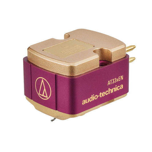 Audio Technica AT33xEN Dual Moving Coil Stereo Cartridge on white background