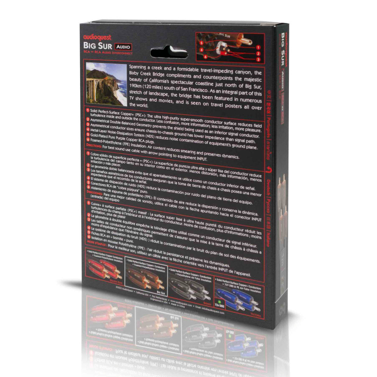 AudioQuest Big Sur Analogue Stereo Interconnect Cable With RCA Plugs.