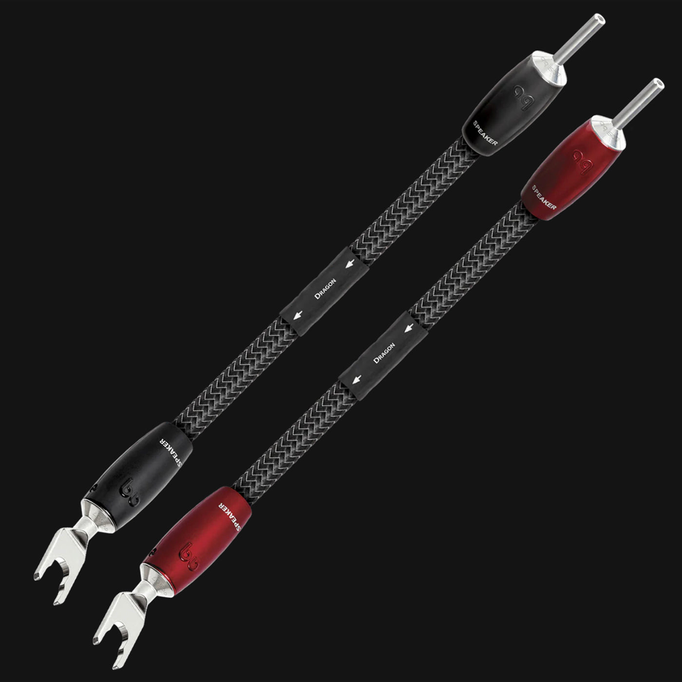 AudioQuest Dragon Bi-Wire Jumpers - Shown with Banana & Spades