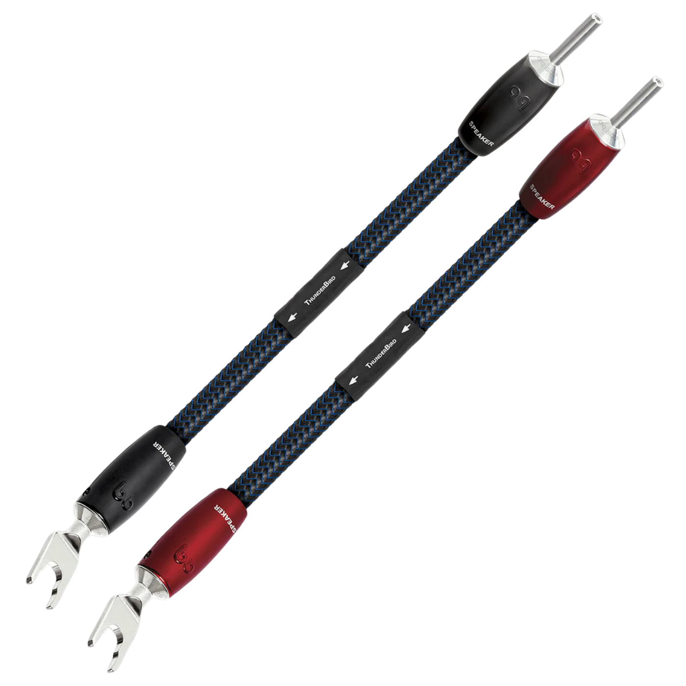 AudioQuest ThunderBird Bi-Wire Jumpers - Shown with Banana & Spades