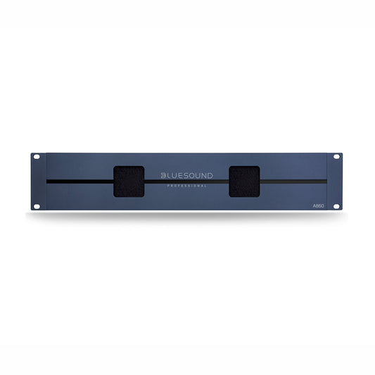 Front of Bluesound Professional A860 8 Channel Amplifier on white background