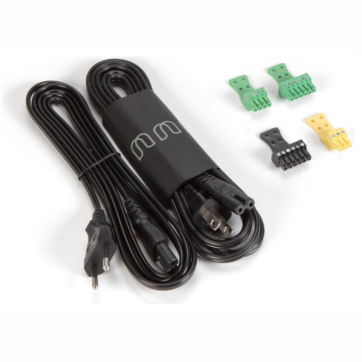 Electrical cable set with connectors on a white background