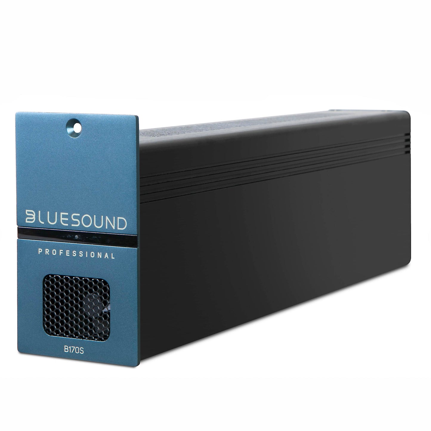 Angle of Bluesound Professional B170S Streaming Amplifier on white background