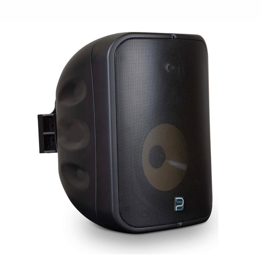 Black speaker on a white background