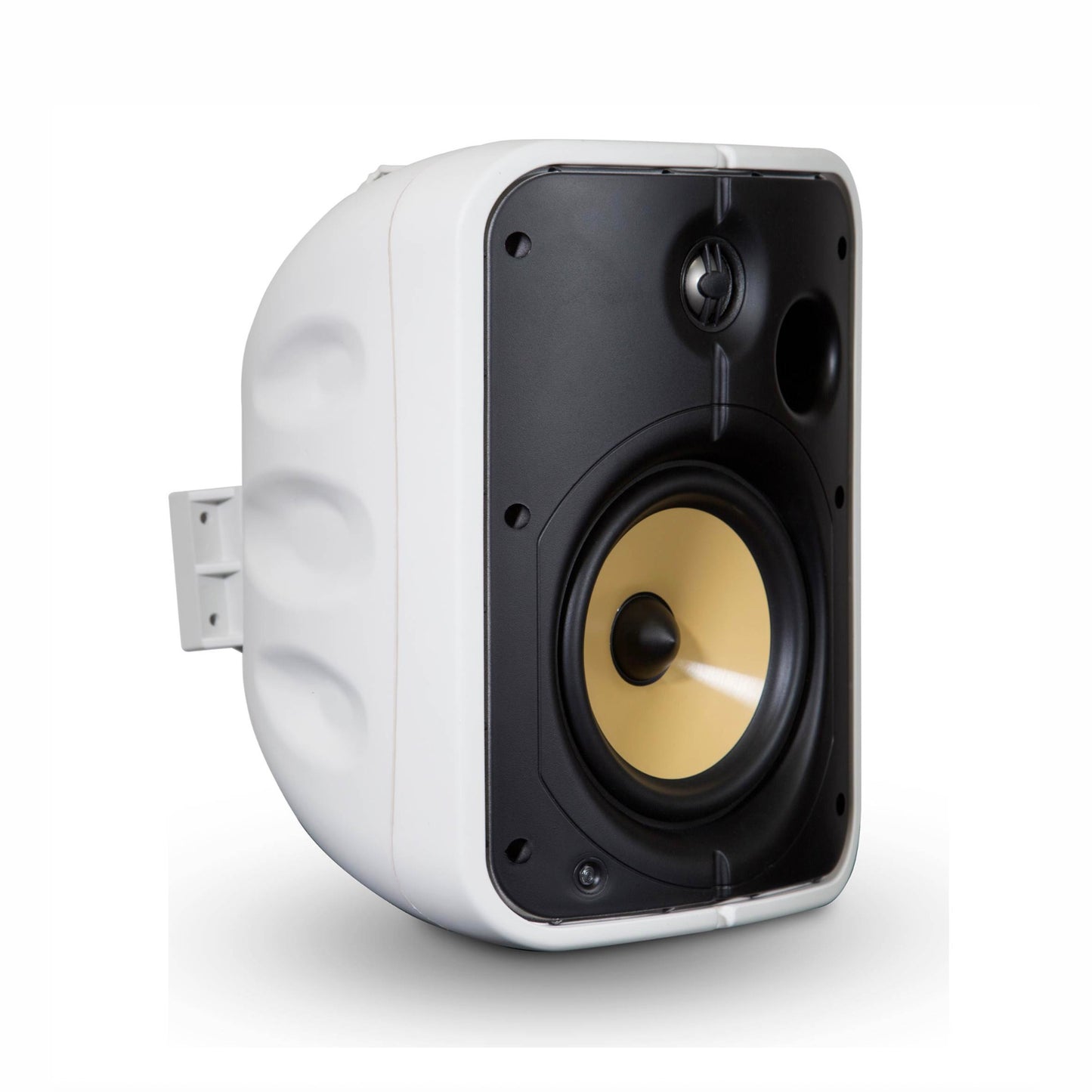 Angle of Bluesound Professional BSP1000 in white with no grille on