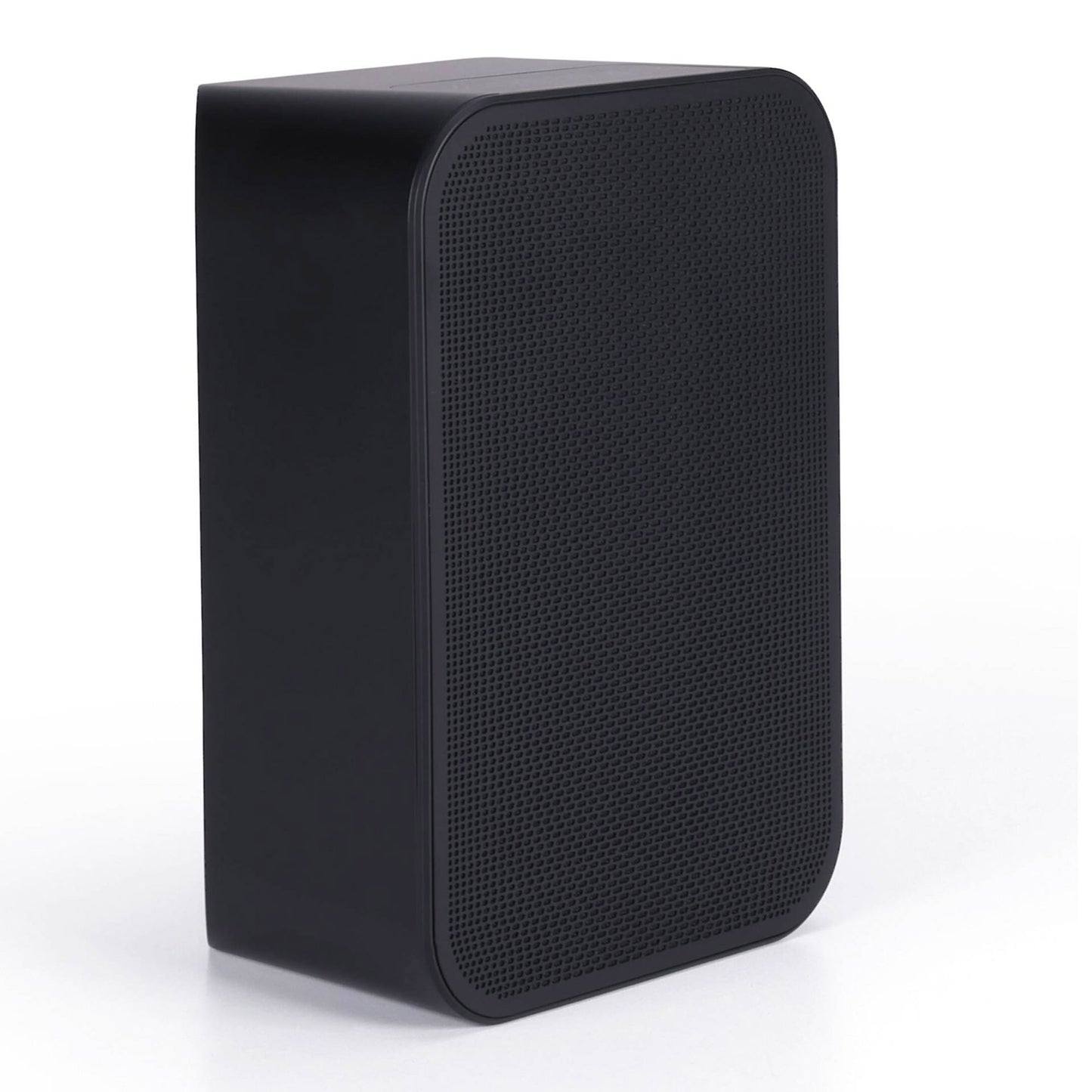Angle of Bluesound Professional BSP200 in black on white background