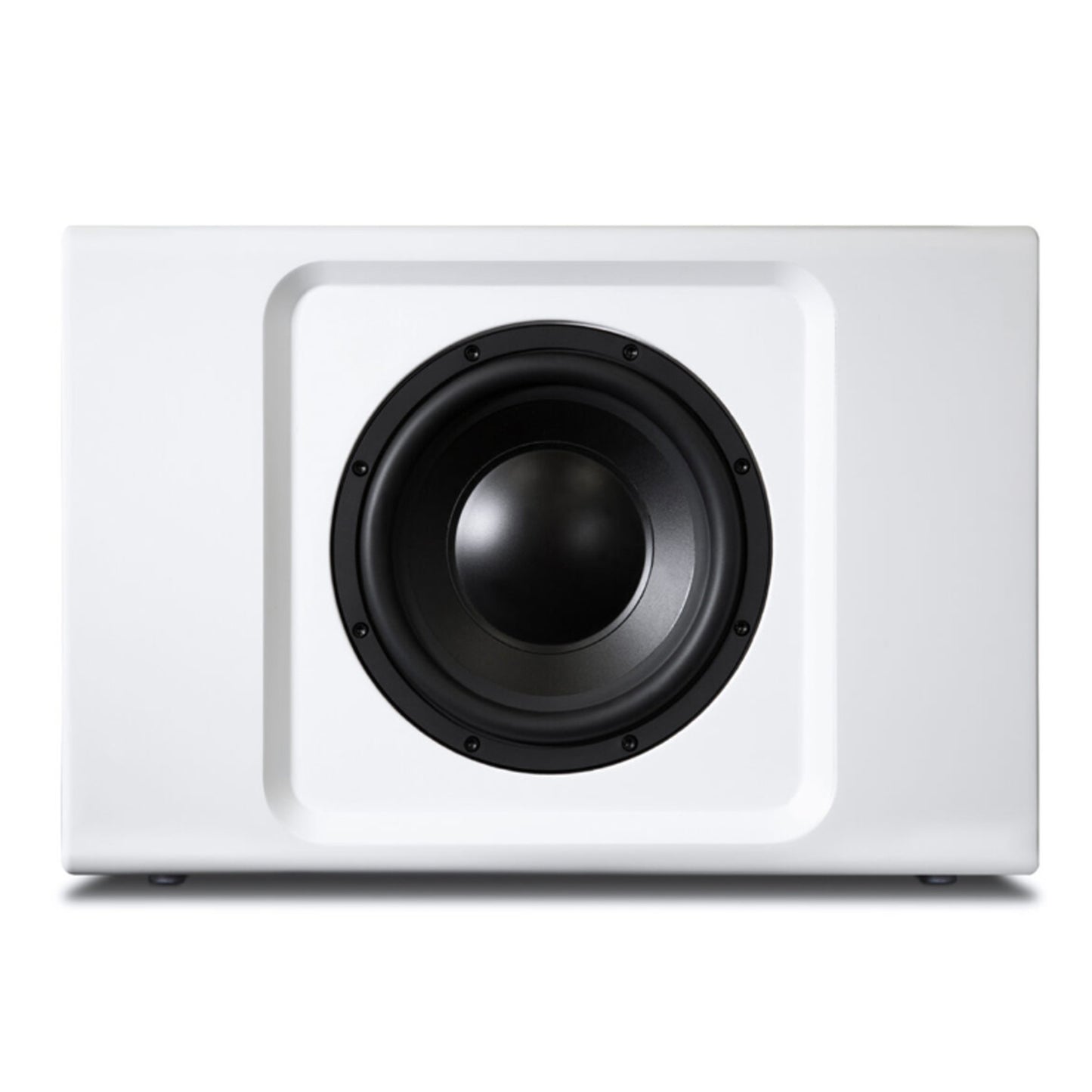 Bluesound Professional BSW150 Network Powered Subwoofer in white on white background