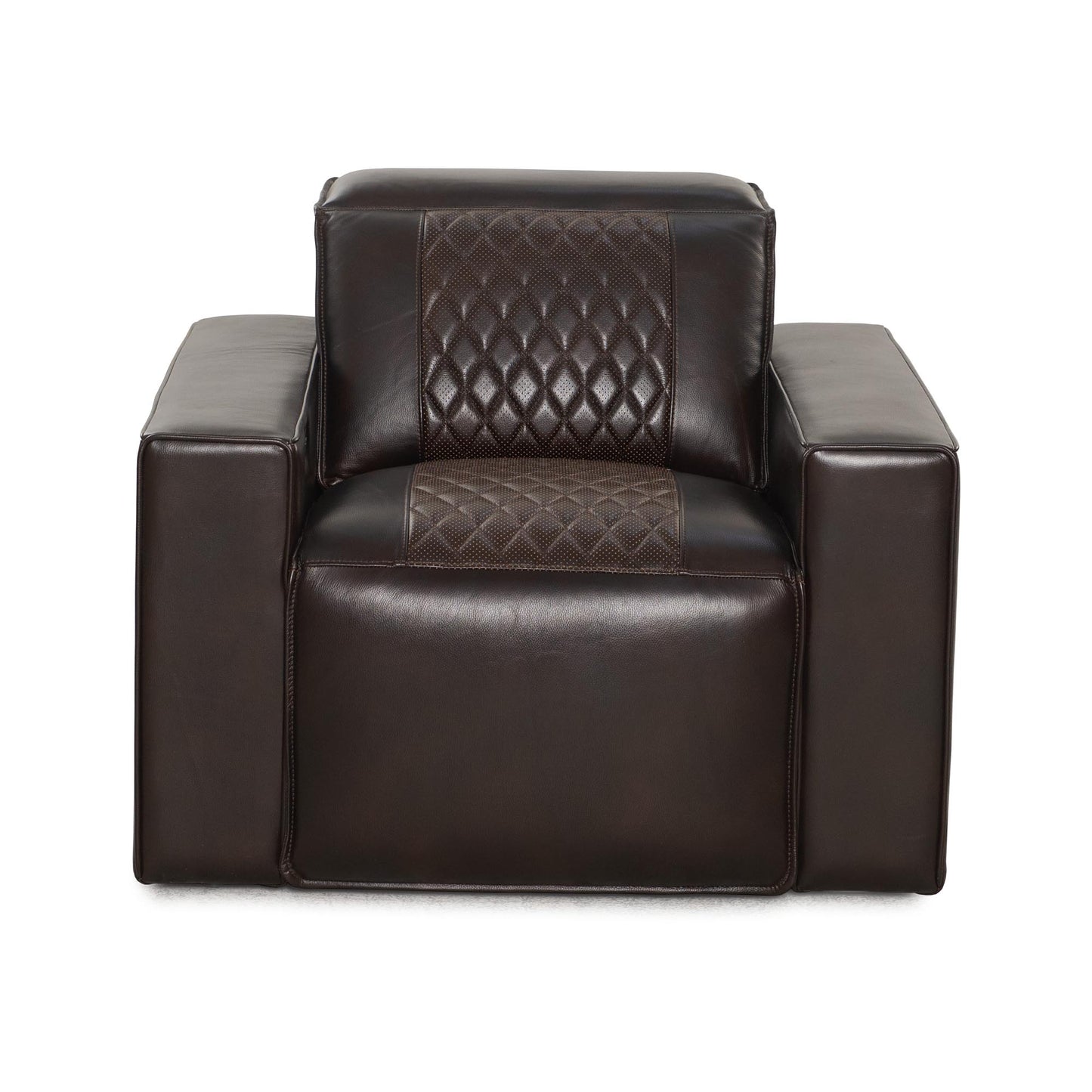 Cogworks Baron Diamond Cinema Chairs Brown Leather - Front View