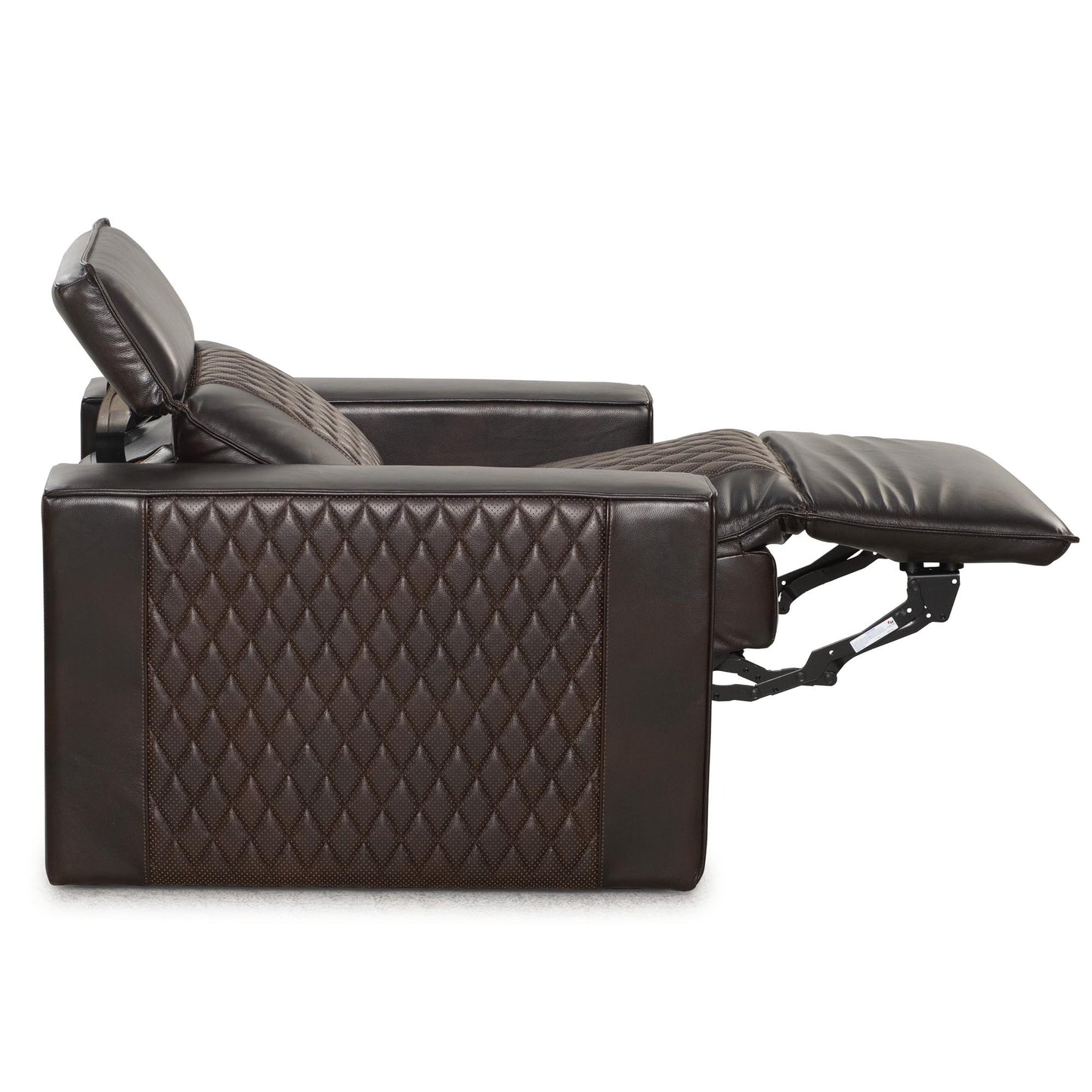 Cogworks Baron Diamond Cinema Chairs Brown Leather - Side View