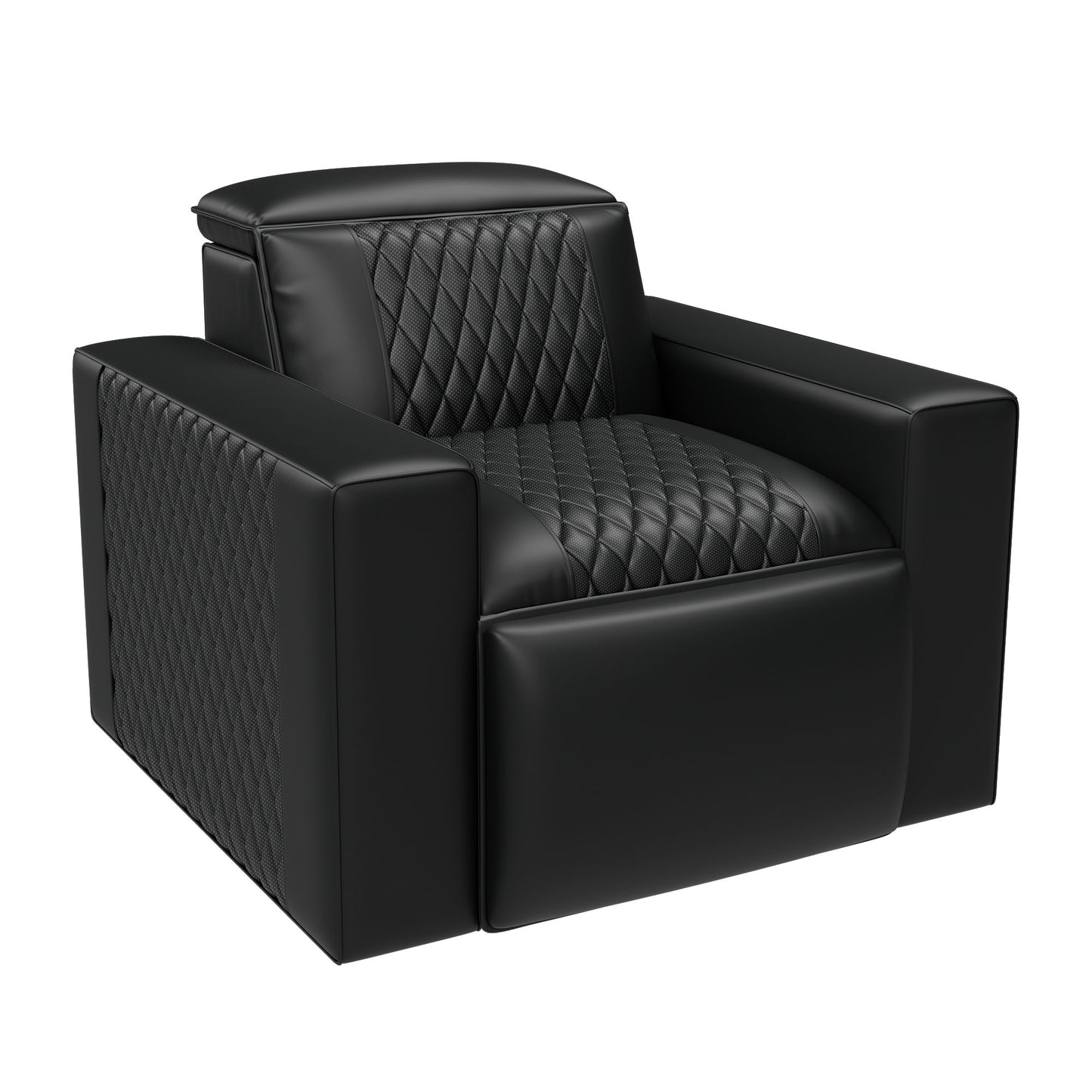 Cogworks Baron Diamond Cinema Chairs Black Leather - 1 Seat
