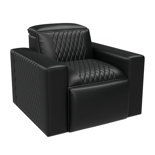 Cogworks Baron Diamond Cinema Chairs Black Leather - 1 Seat