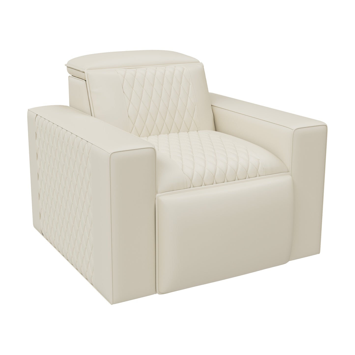 Cogworks Baron Diamond Cinema Chairs Cream Leather - 1 Seat