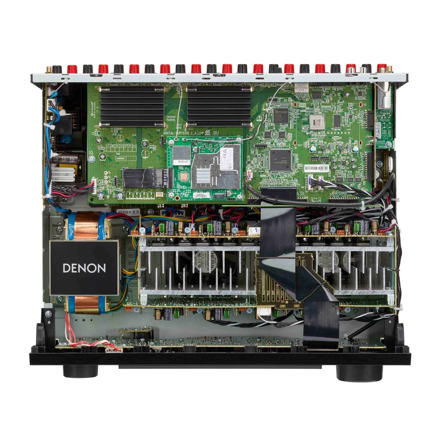 Internal view of Denon AVC-X3800H on a white background