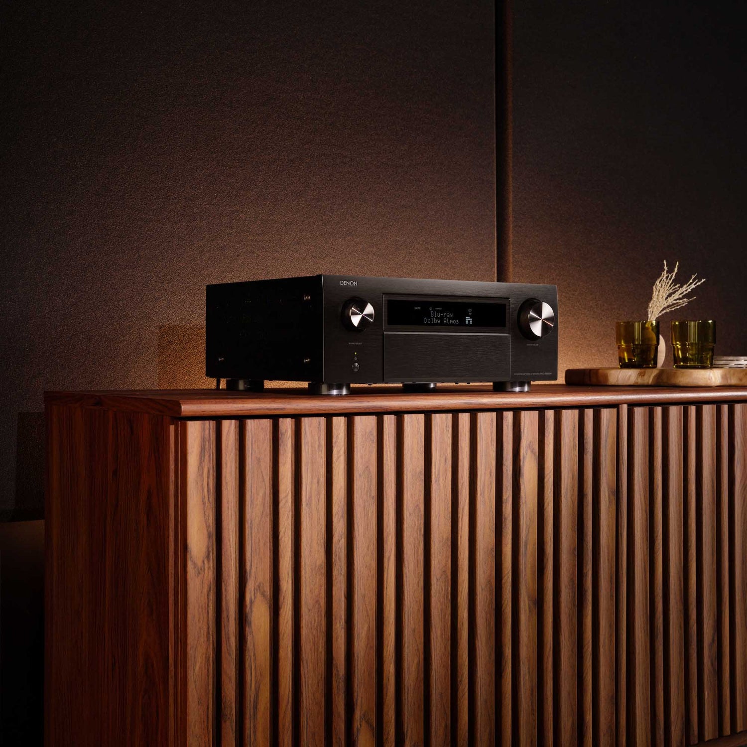 Denon Receiver sitting on table