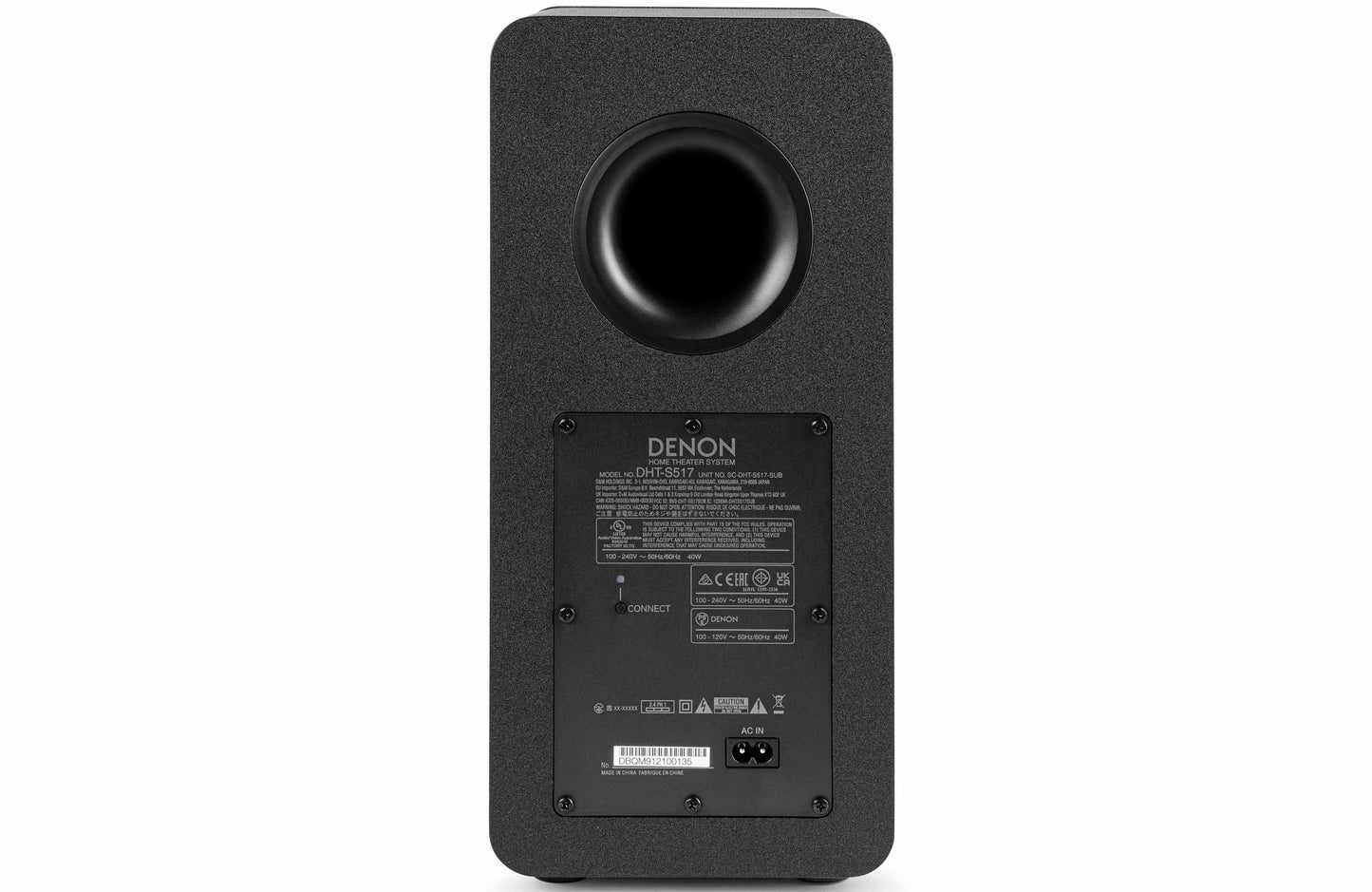 Wireless subwoofer rear port