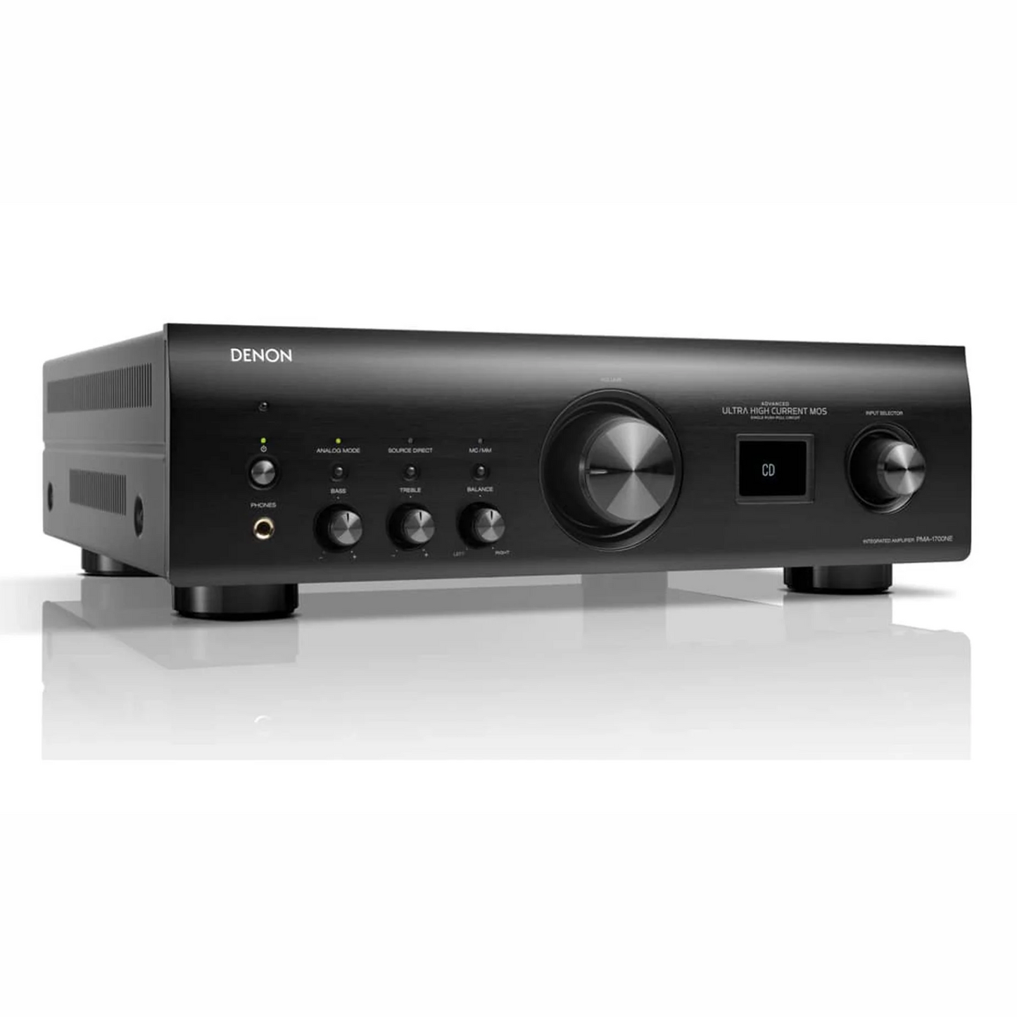 Denon audio receiver on a white background
