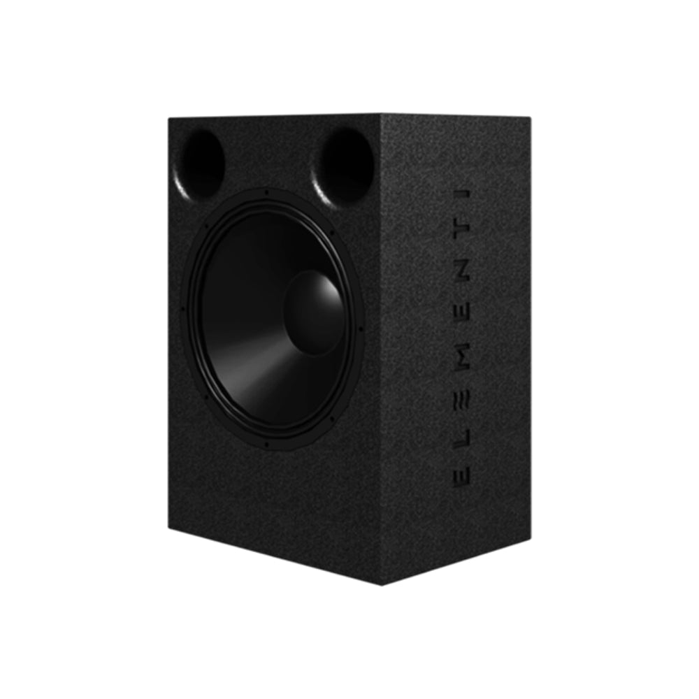 Elementi Audio Onyx Subwoofer on white background