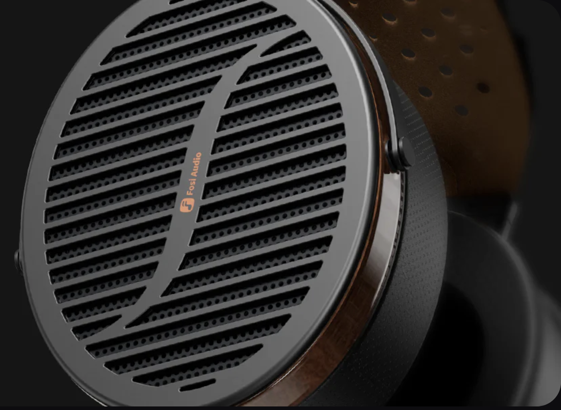 Close-up of Fosi Audio i5 Planar Magnetic Headphones on a dark background