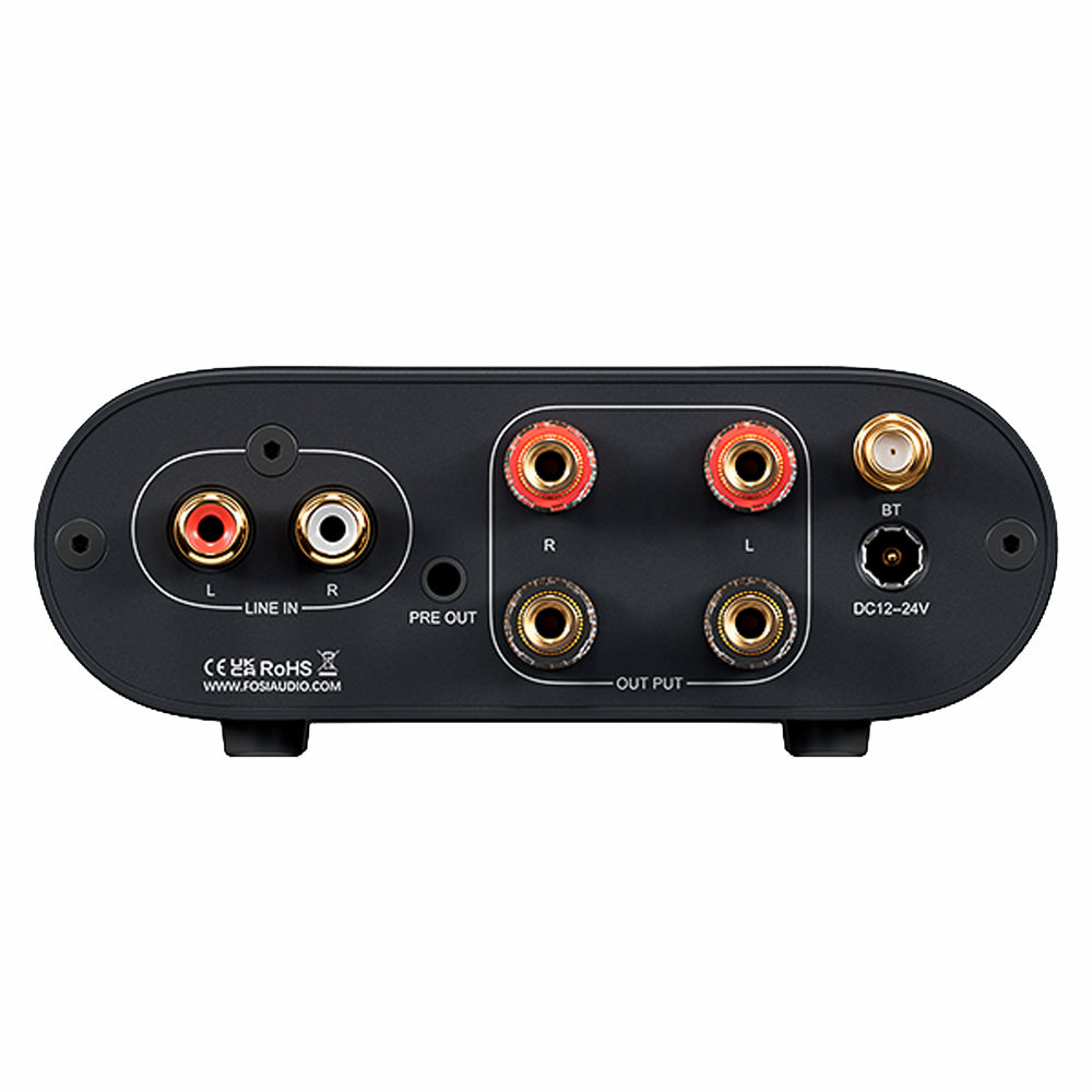 Back panel of Fosi Audio MC101 Bluetooth Integrated Amplifier
