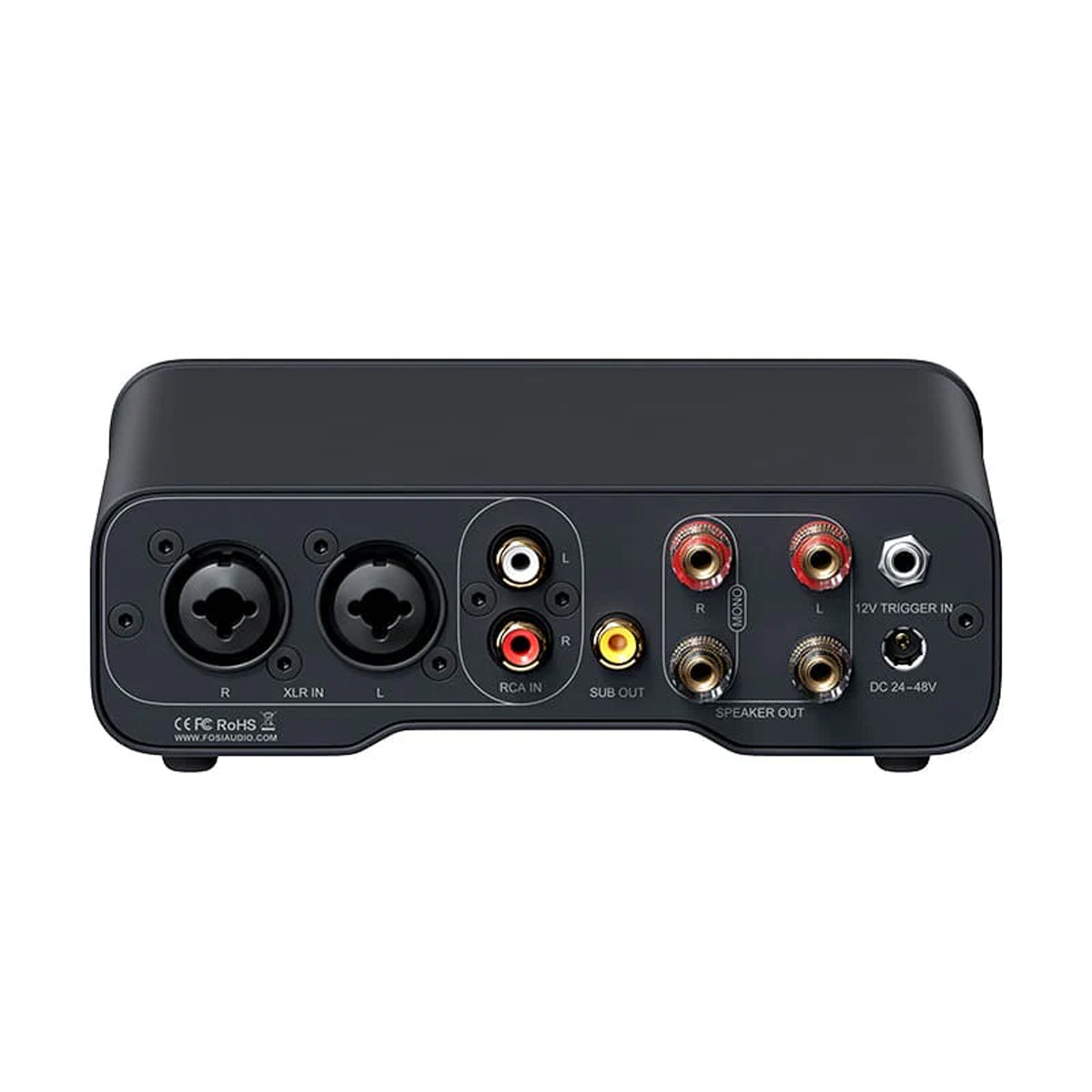 Back of Fosi Audio ZA3 Balanced Stereo Amplifier