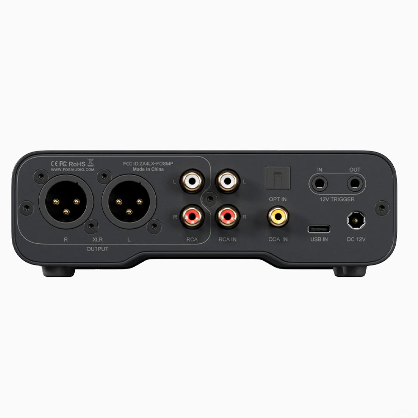 Back panel of Fosi Audio ZH3 Headphone Amp DAC Preamp