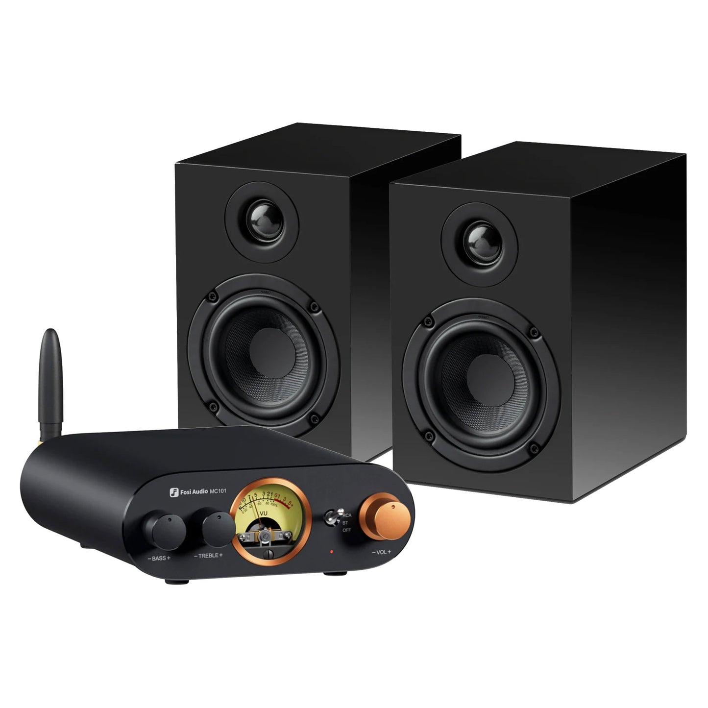 Fosi Pro-Ject Bluetooth System with black speakers