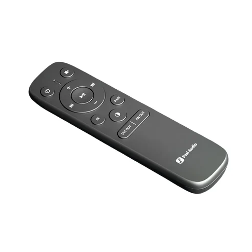 Black remote control on a white background