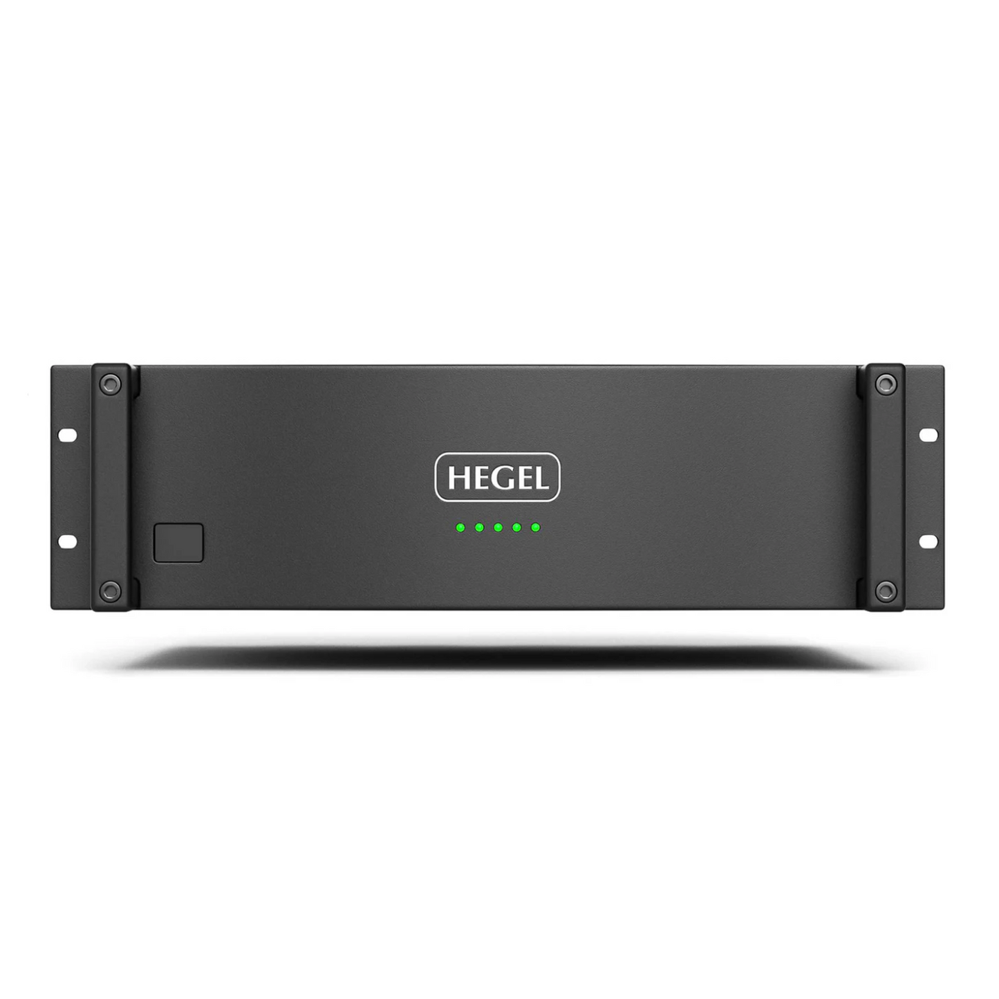 A black Hegel C54 4 Channel Power Amplifier with the brand logo visible on the front panel.