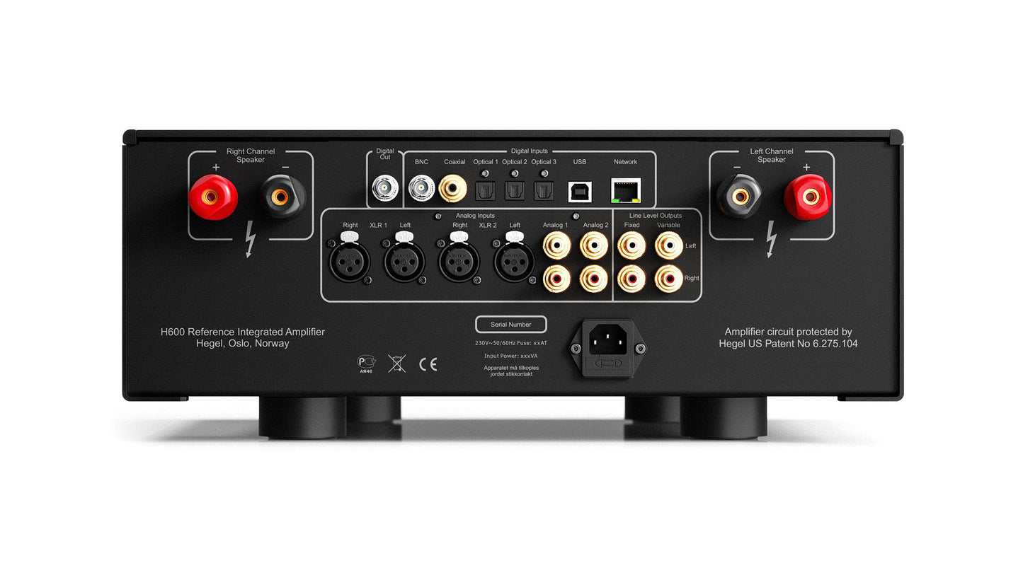 Hegel H600 Streaming Amplifier - RCA & XLR Analogue Inputs