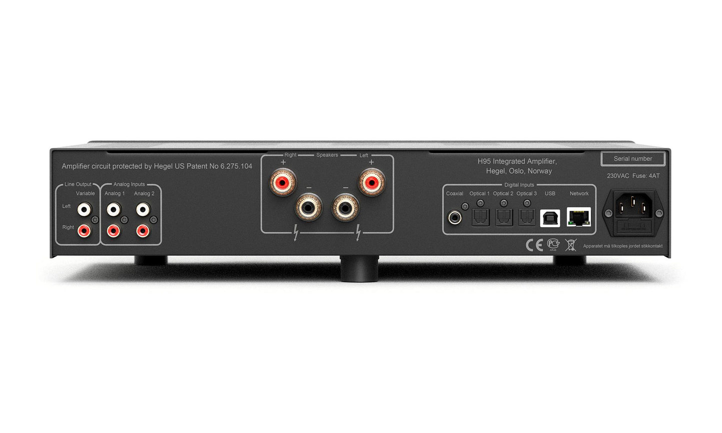 Hegel H95 Streaming Amplifier - Optical & Coaxial Digital Inputs