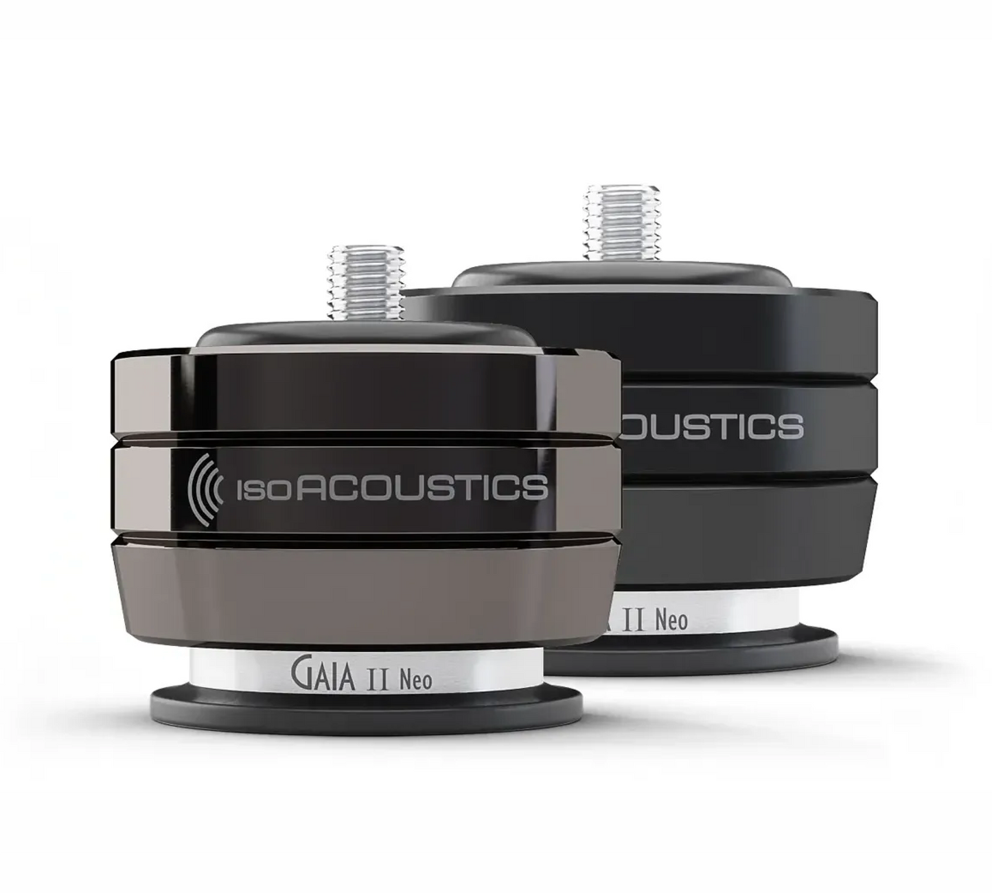 IsoAcoustics Gaia II Neo Speaker Isolation Feet - in black and chrome