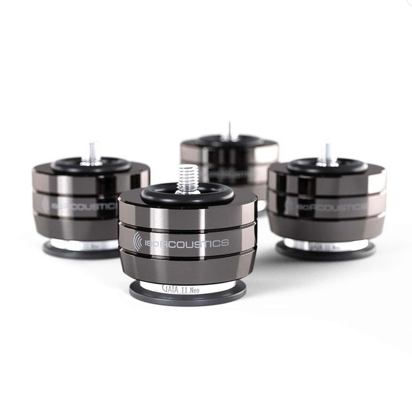 4 IsoAcoustics Gaia II Neo feet in Dark Chrome