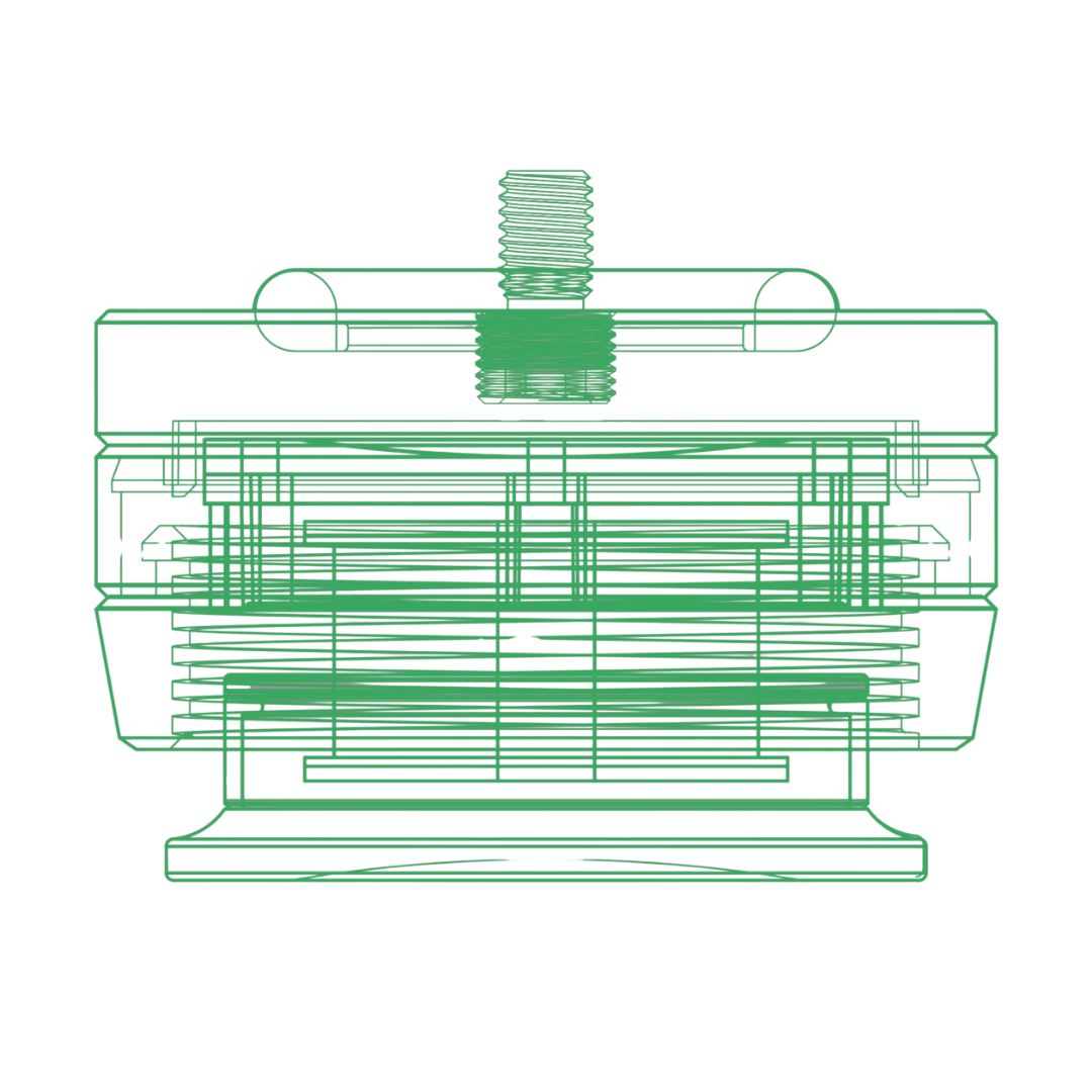 IsoAcoustics Gaia III Neo Speaker Isolation Feet - drawn in green