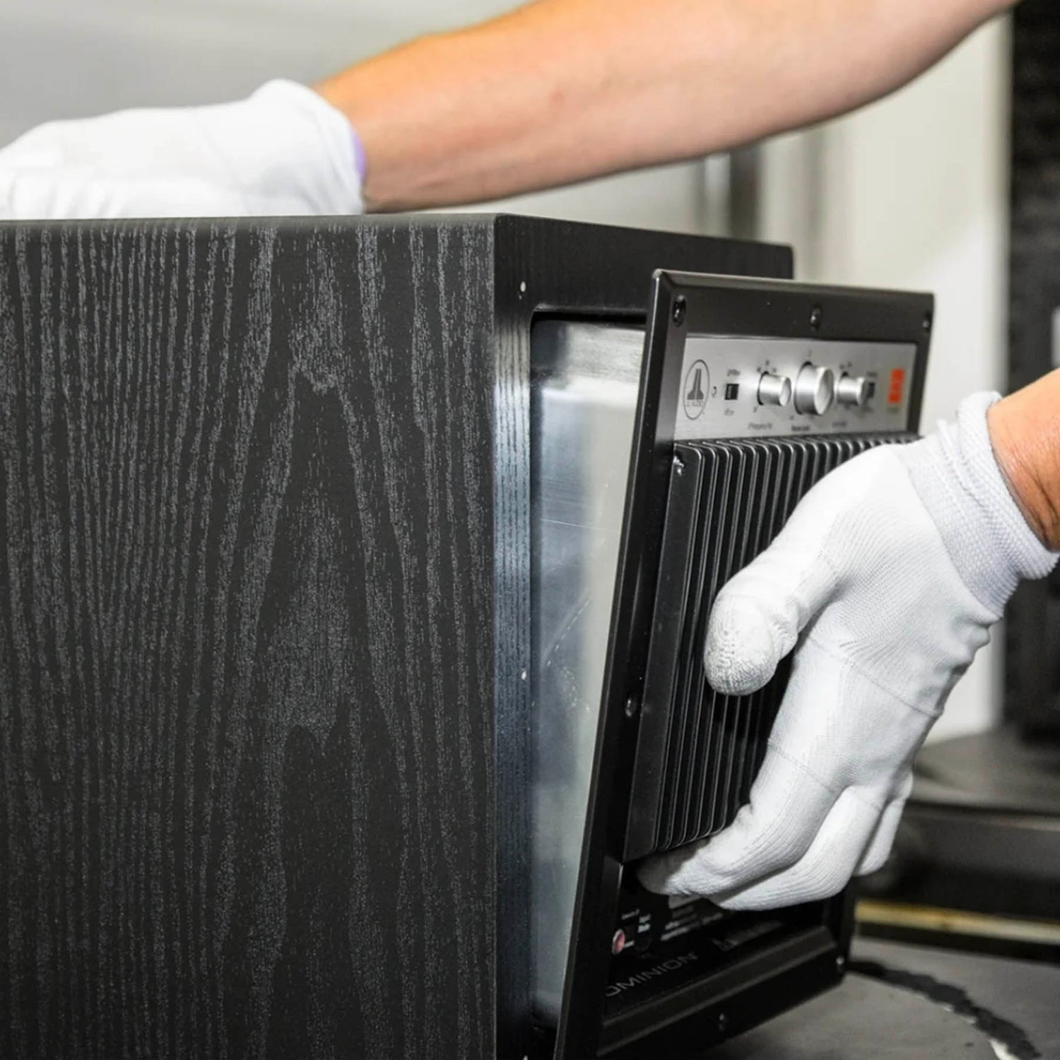 subwoofer being made