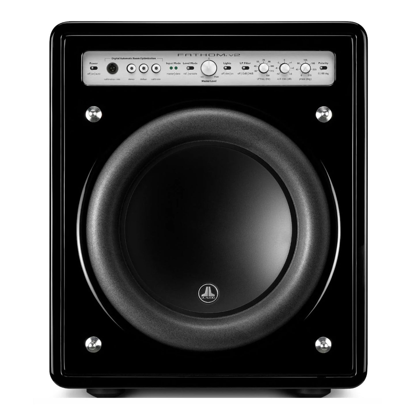JL Audio Fathom f110v2 Subwoofer in Gloss Black - Front Grille Off