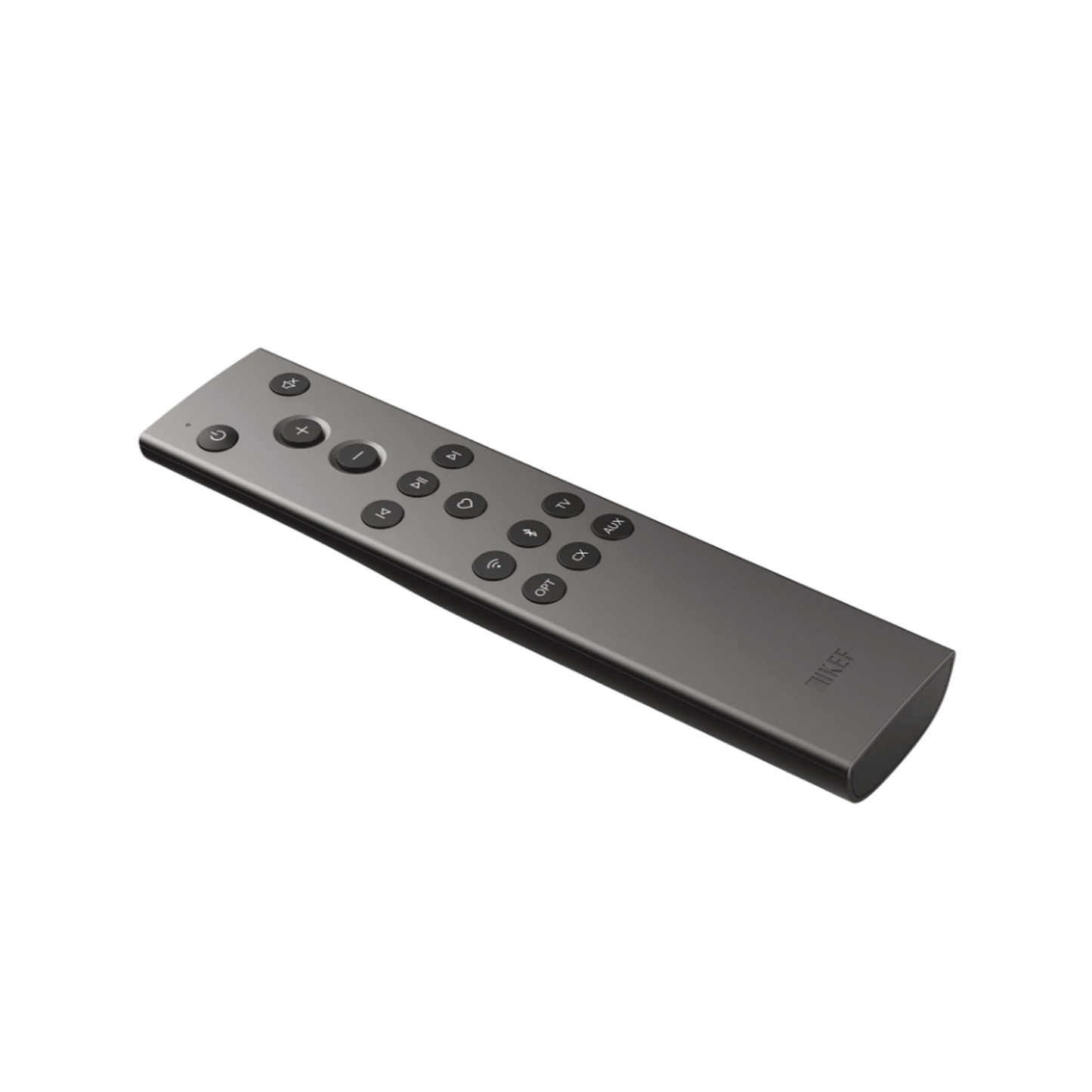 Gray remote control on a white background