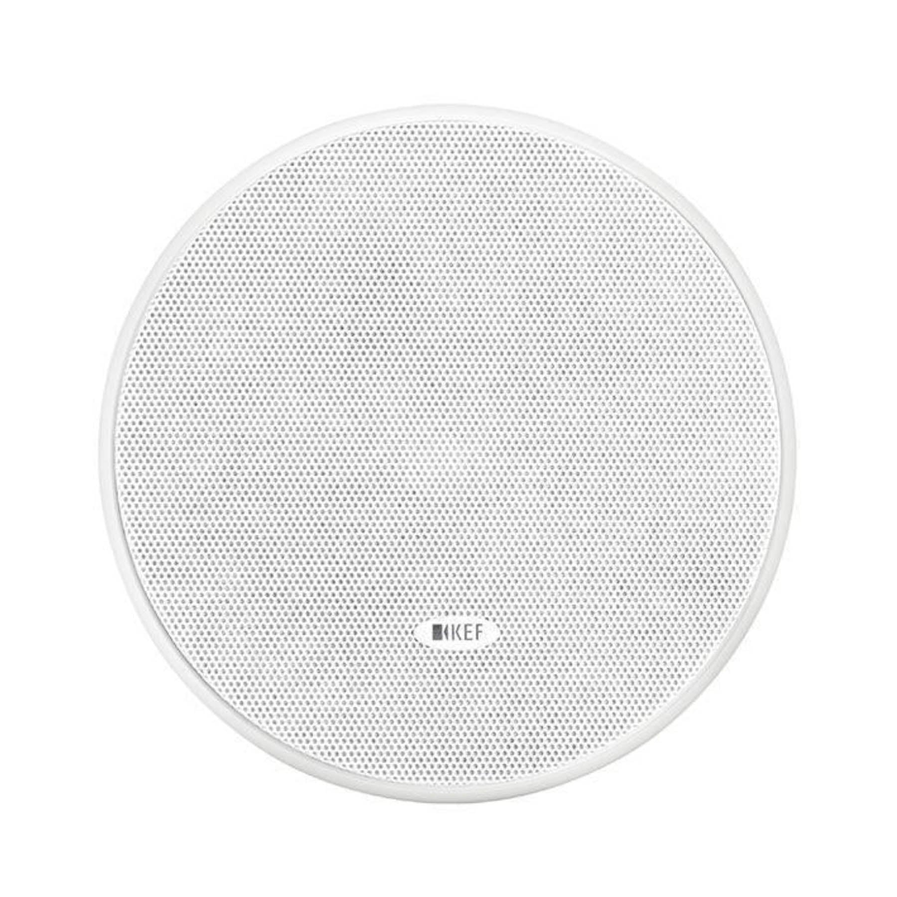 Front of KEF Ci130ER In-Ceiling Speaker with white grille