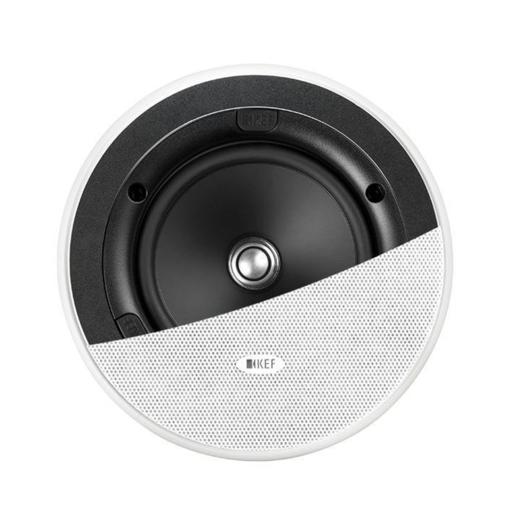 KEF Ci130ER In-Ceiling Speaker showing half the grille
