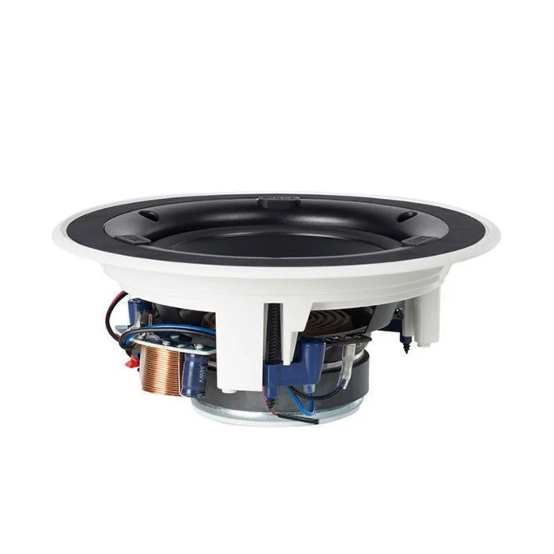 Speaker driver with internal components on a white background